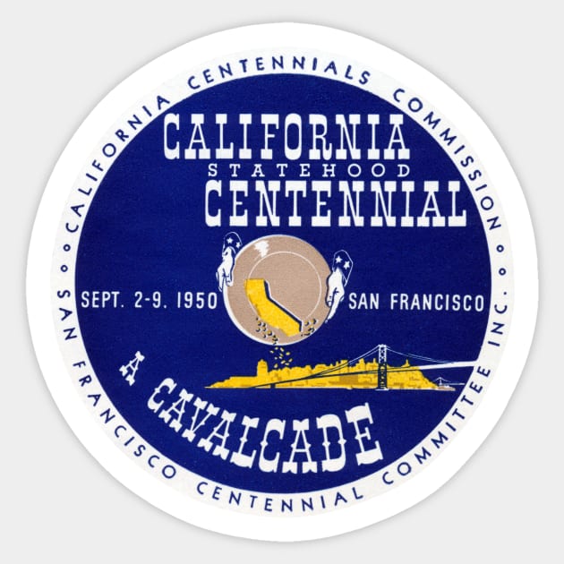 1950 California Statehood Centennial Sticker by historicimage